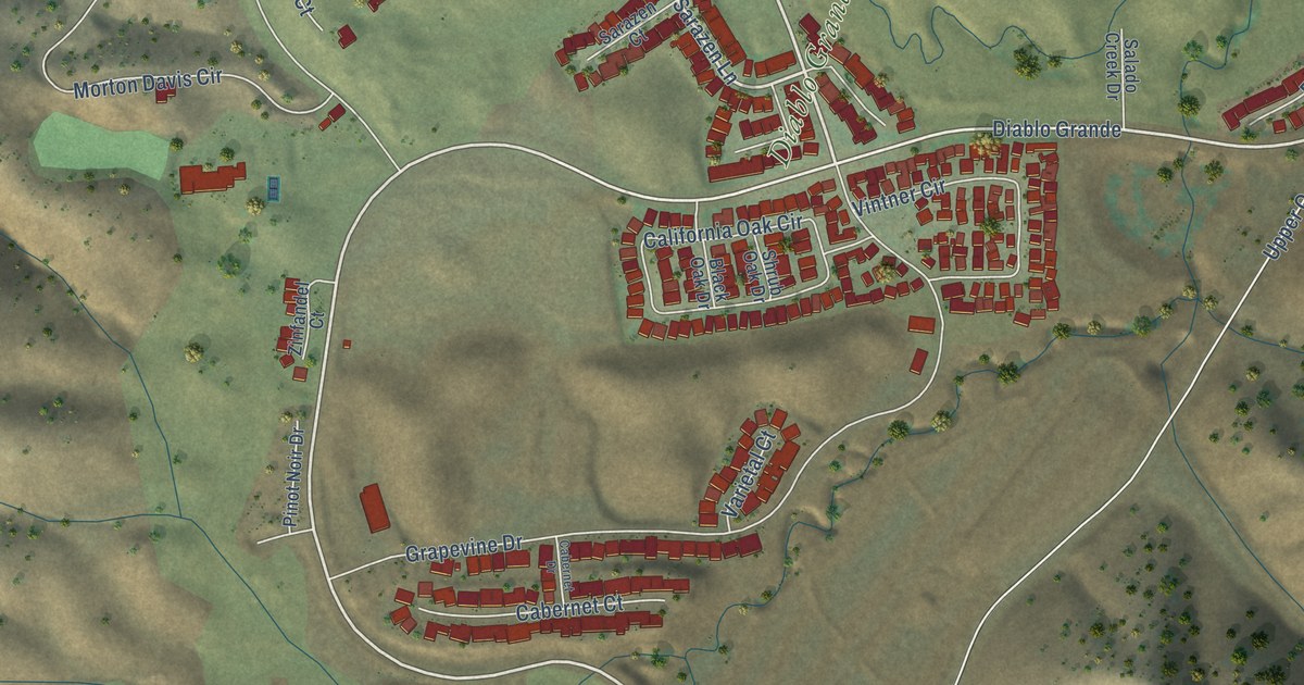 Map of Diablo Grande, California in 2026