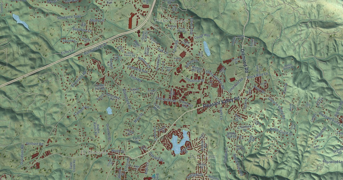 Map of Diamond Springs, California in 2026
