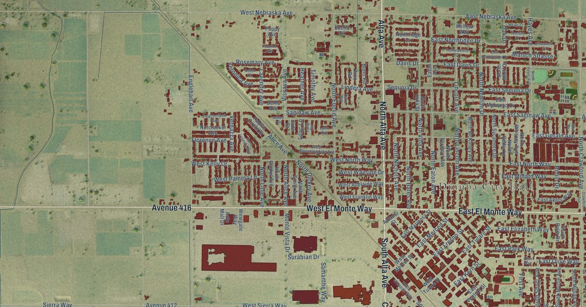 Map of Dinuba, California in 2026
