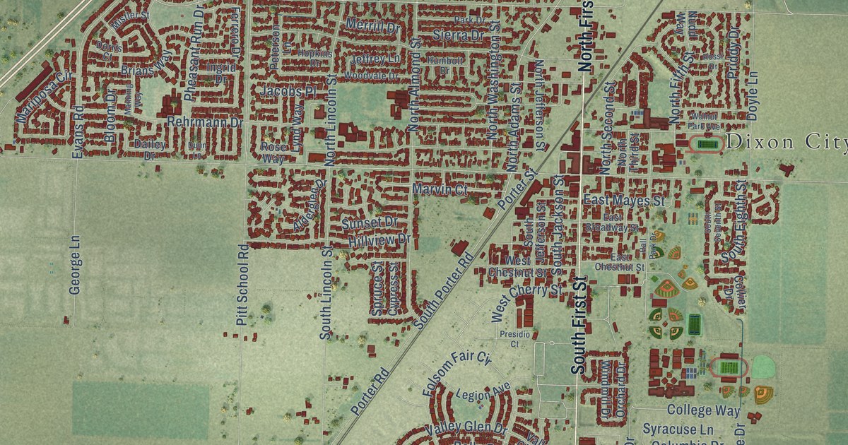 Map of Dixon, California in 2026