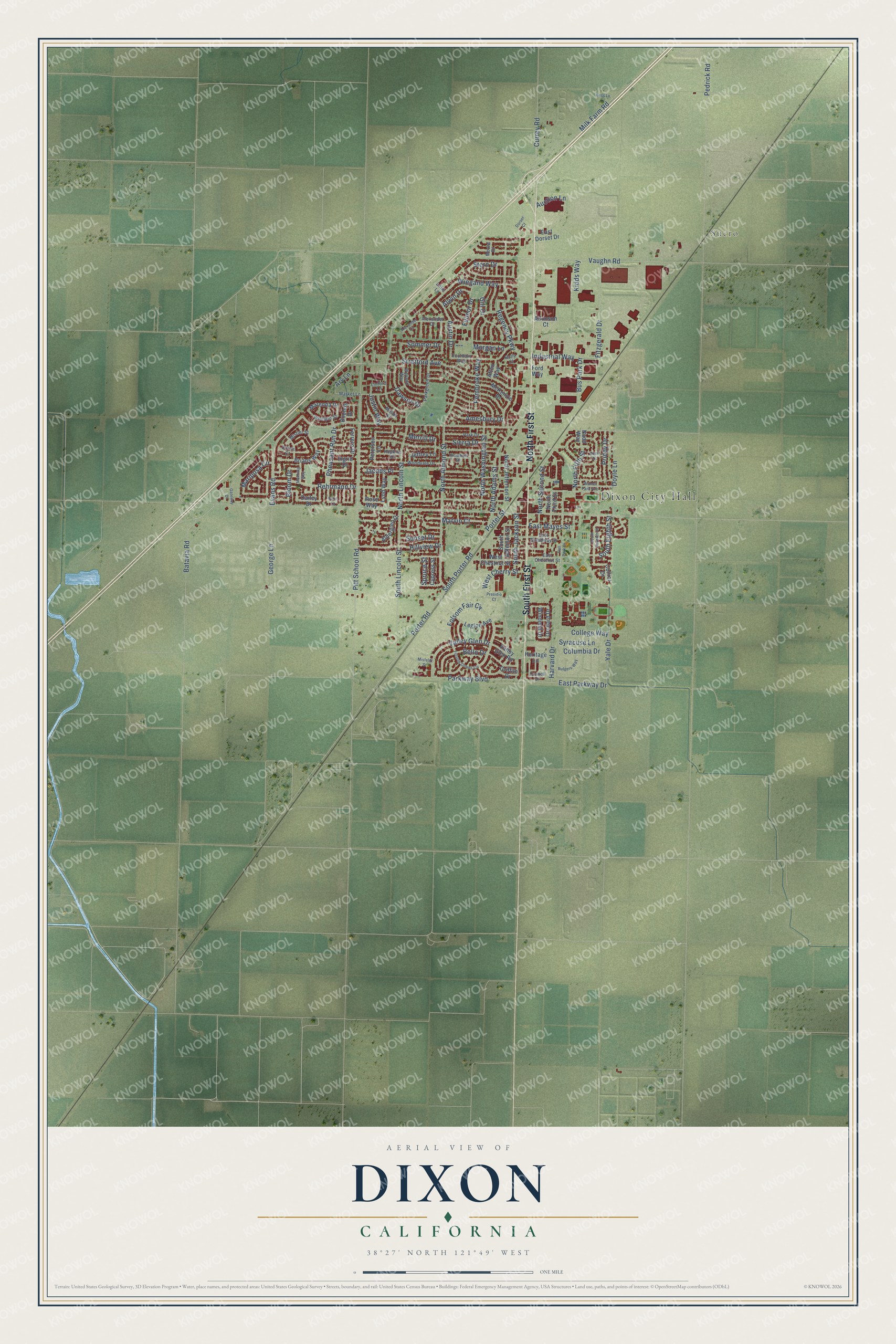 Watermarked full-map preview of Dixon, California