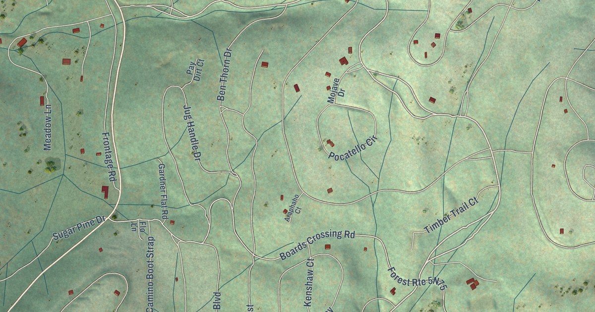 Map of Dorrington, California in 2026