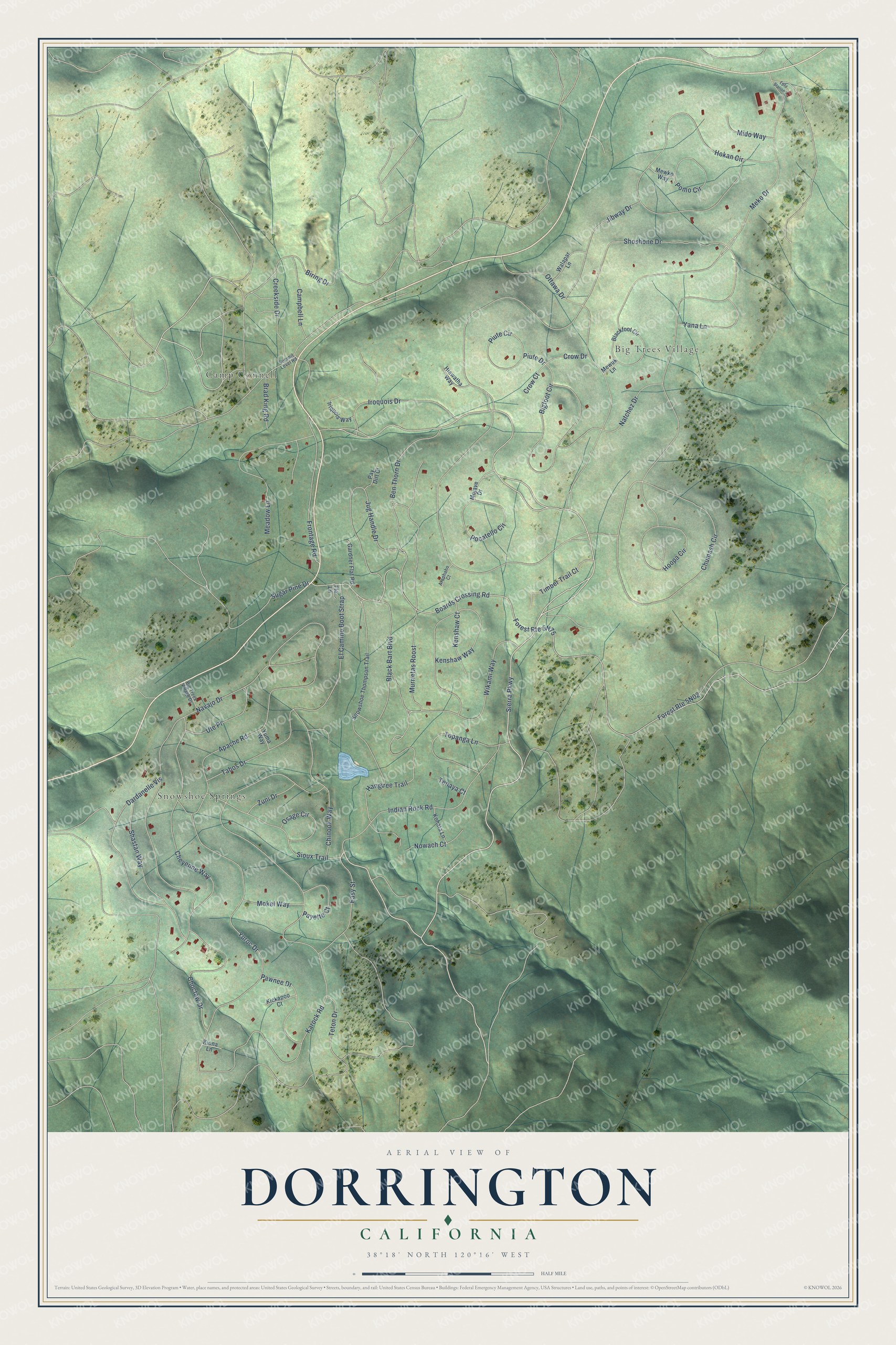 Watermarked full-map preview of Dorrington, California