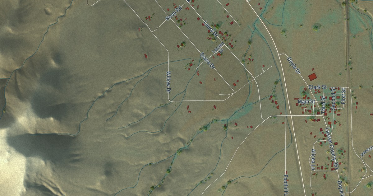 Map of Doyle, California in 2026