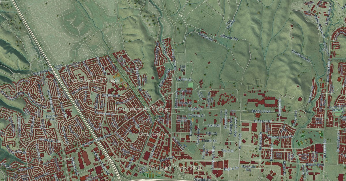 Map of Dublin, California in 2026
