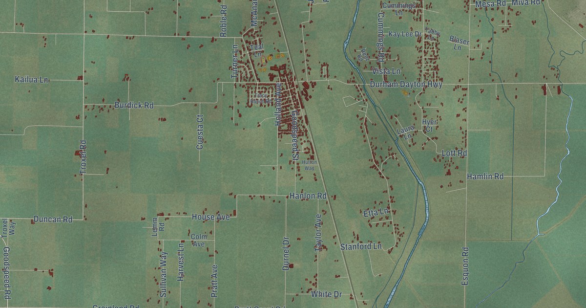 Map of Durham, California in 2026