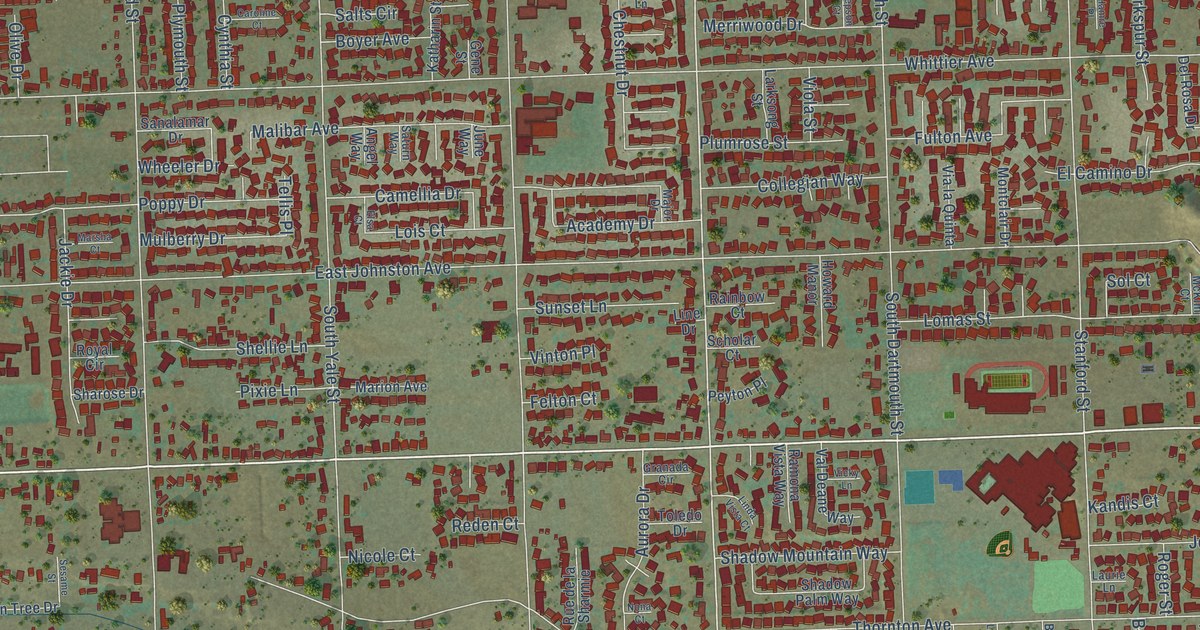 Map of East Hemet, California in 2026