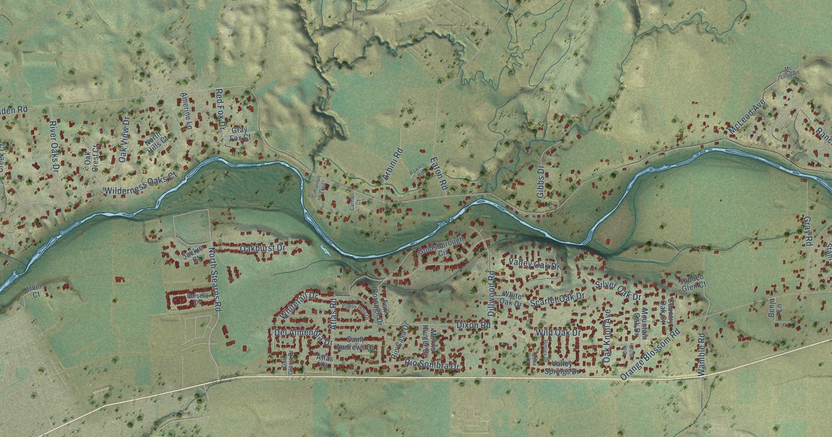 Map of East Oakdale, California in 2026