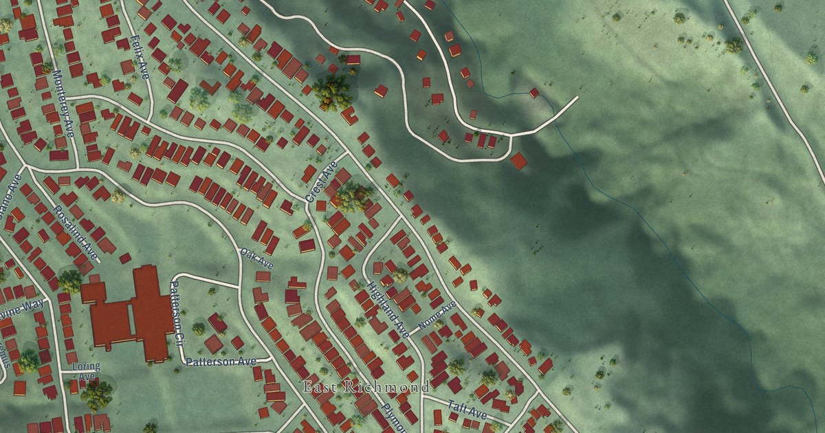 Map of East Richmond Heights, California in 2026