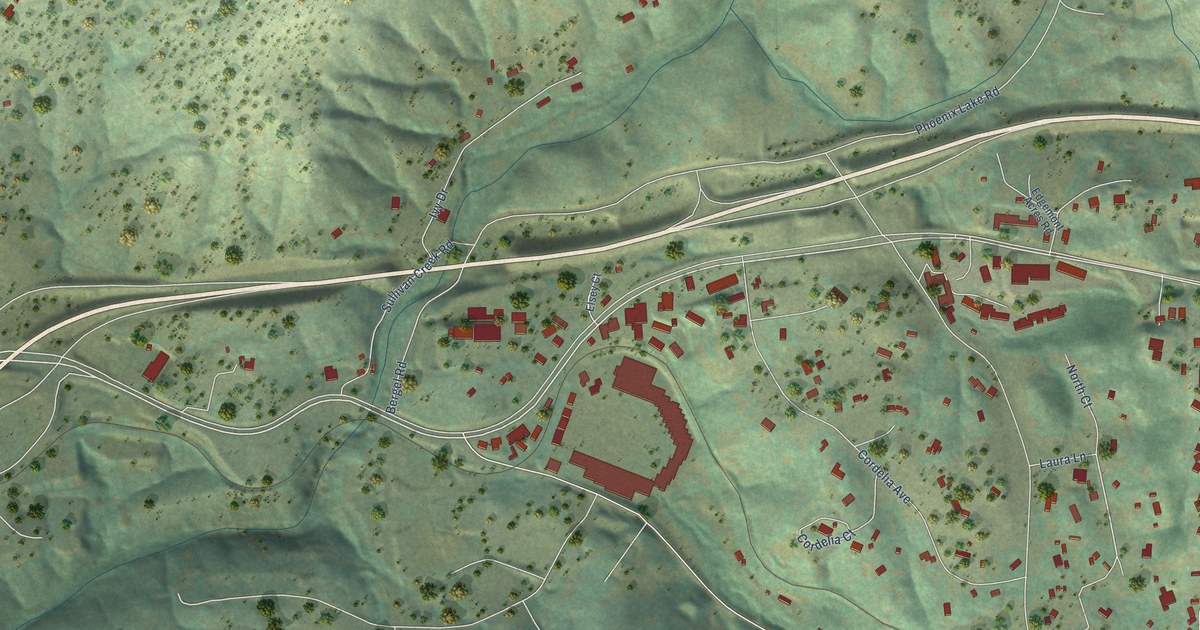 Map of East Sonora, California in 2026