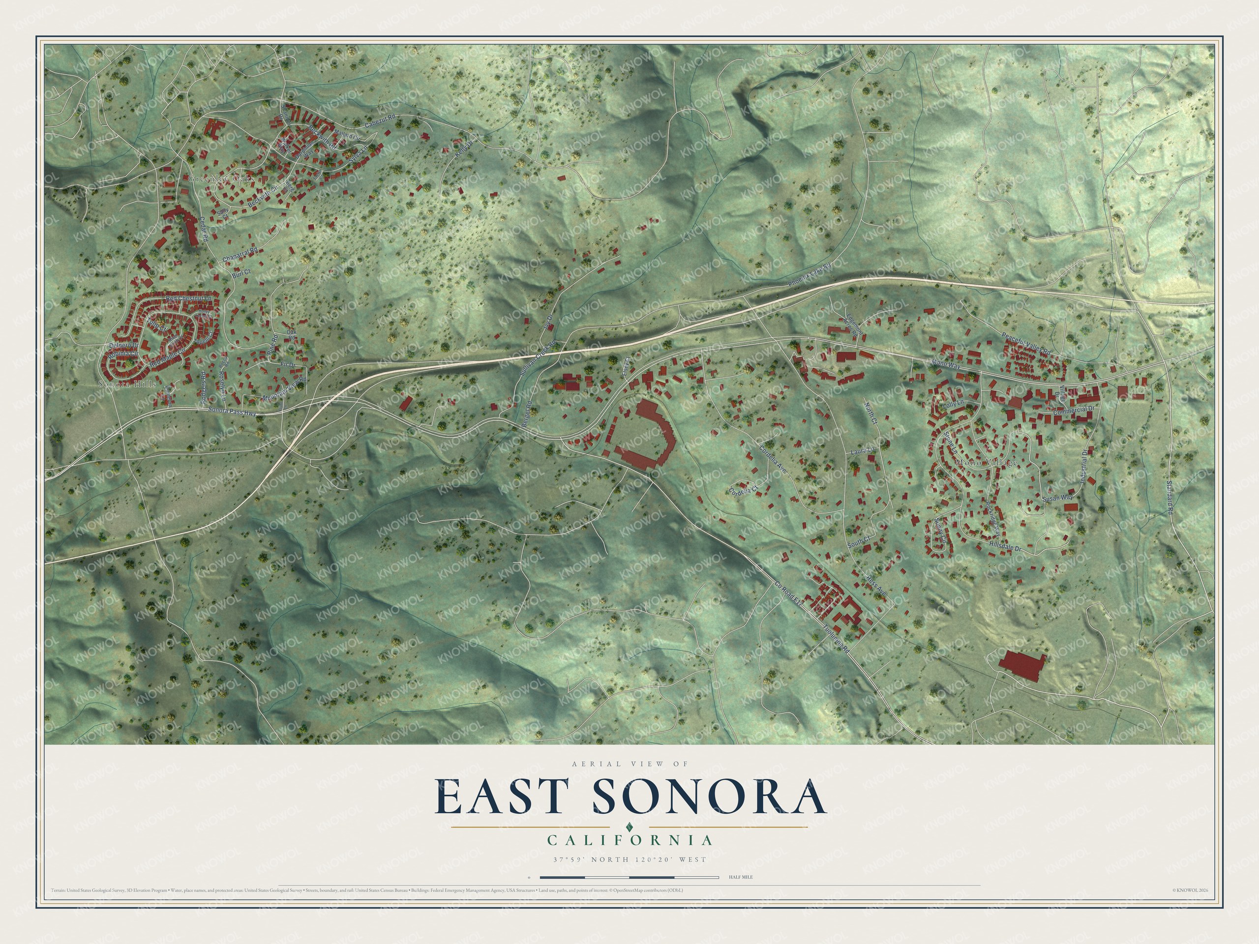 Watermarked full-map preview of East Sonora, California
