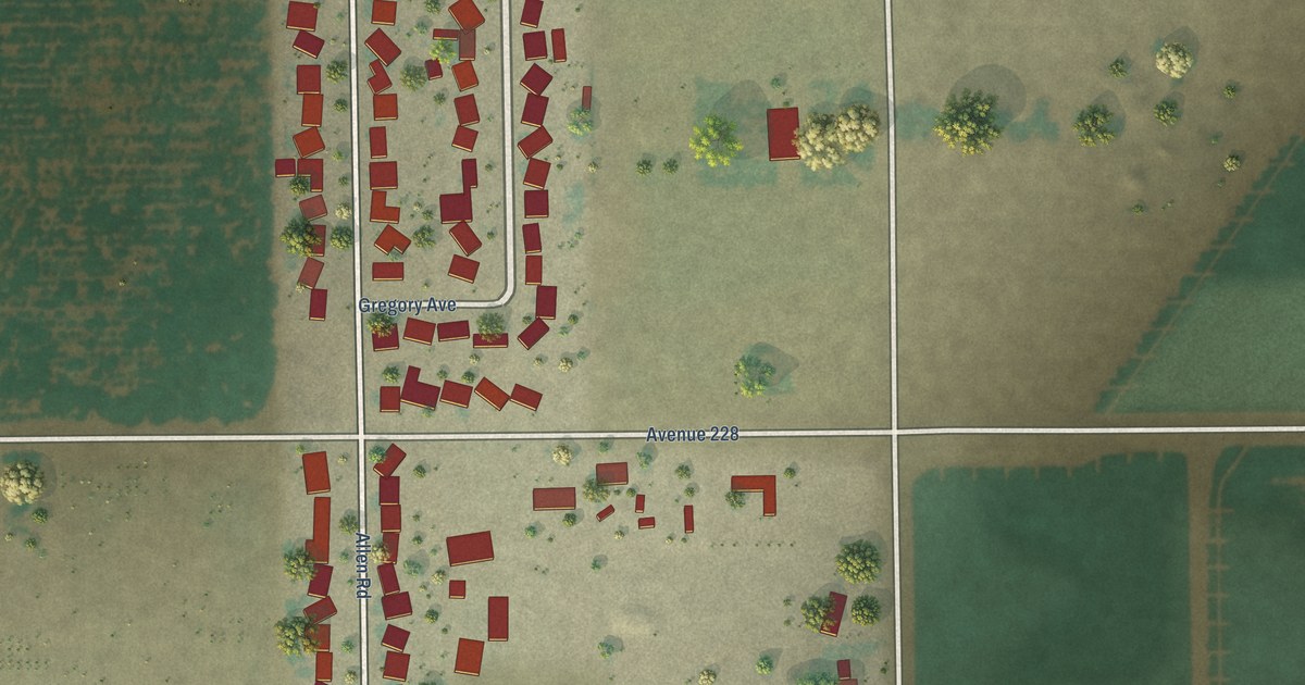 Map of East Tulare Villa, California in 2026