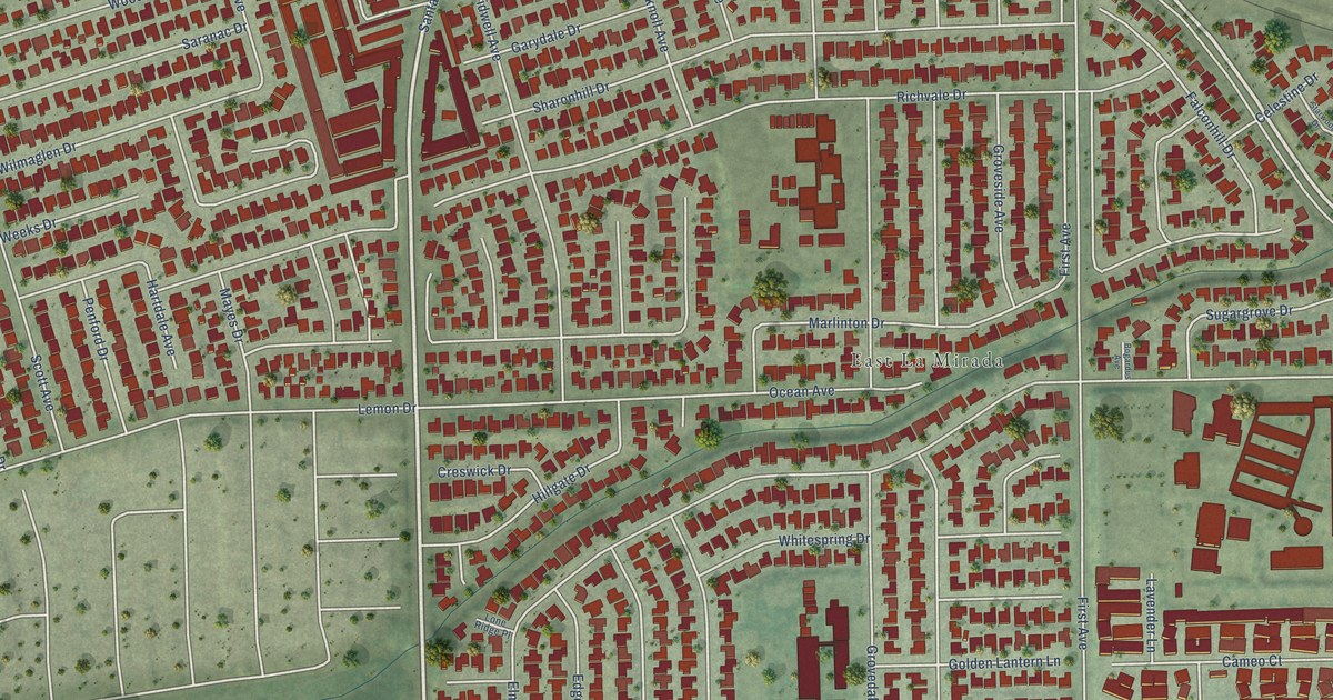 Map of East Whittier, California in 2026