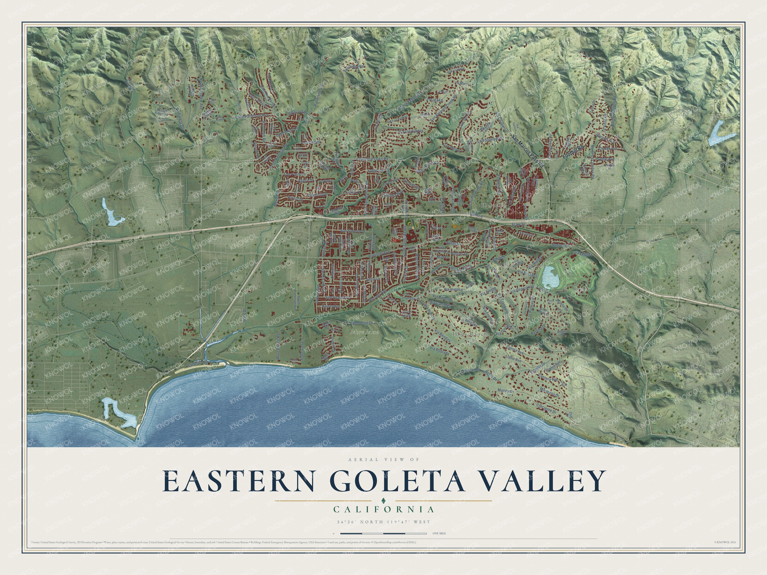 Watermarked full-map preview of Eastern Goleta Valley, California