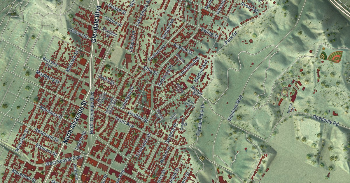 Map of Echo Park, California in 2026
