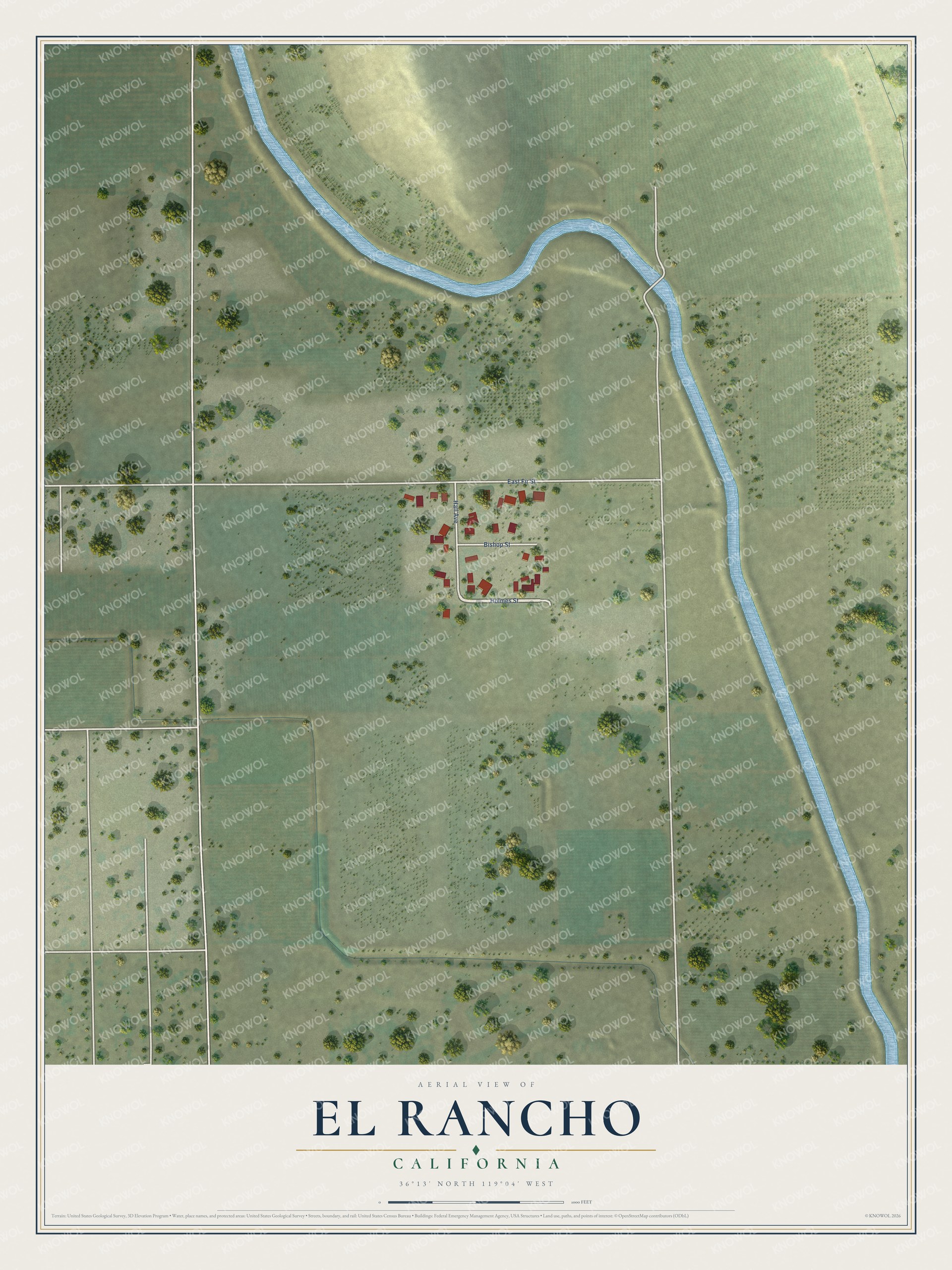 Watermarked full-map preview of El Rancho, California
