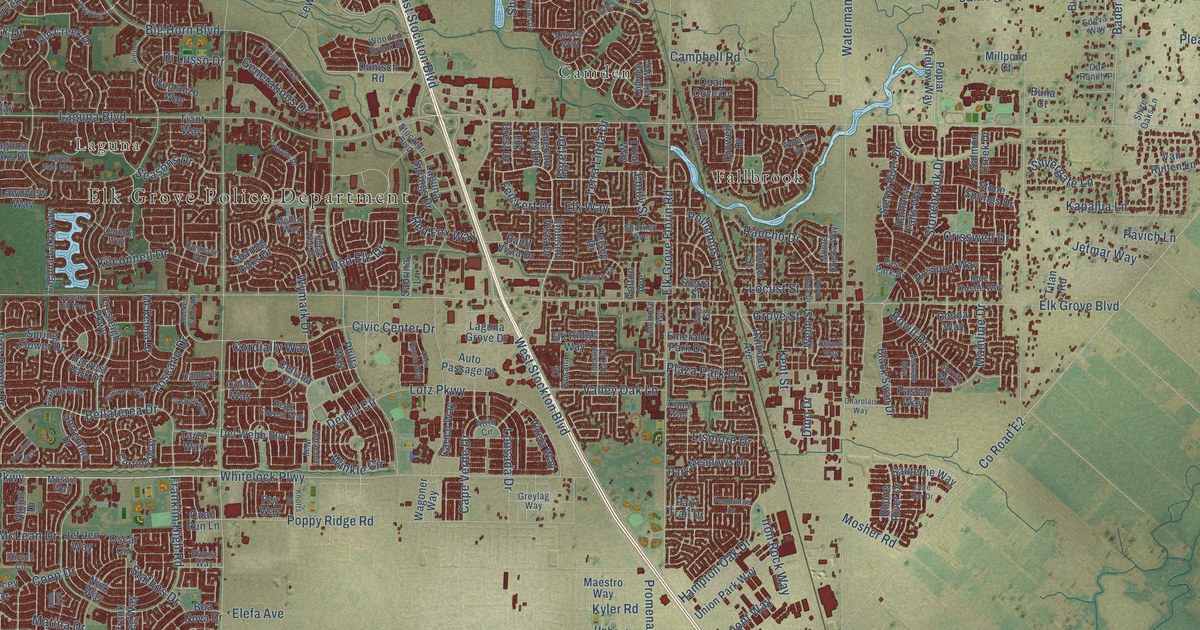 Map of Elk Grove, California in 2026