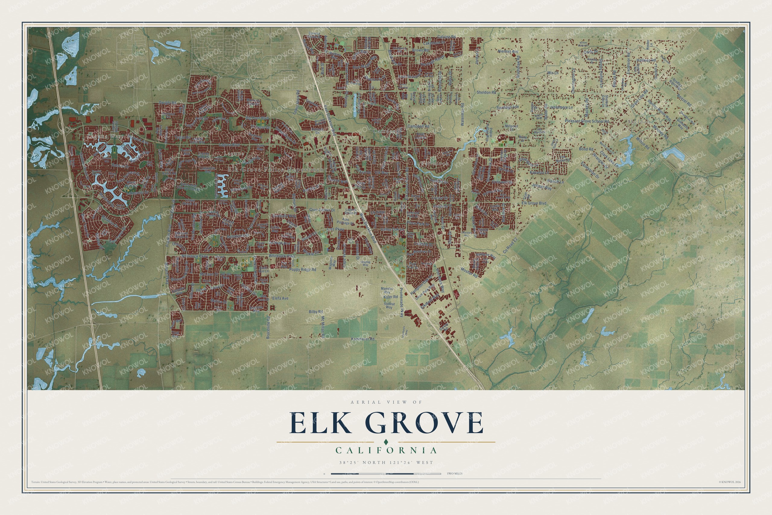 Watermarked full-map preview of Elk Grove, California