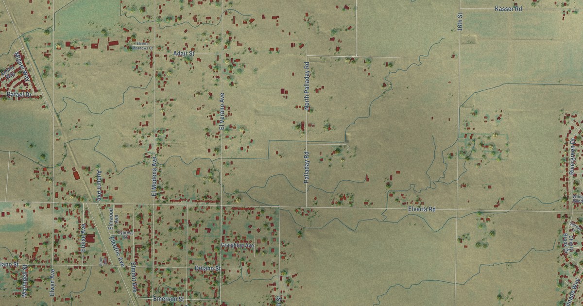 Map of Elverta, California in 2026