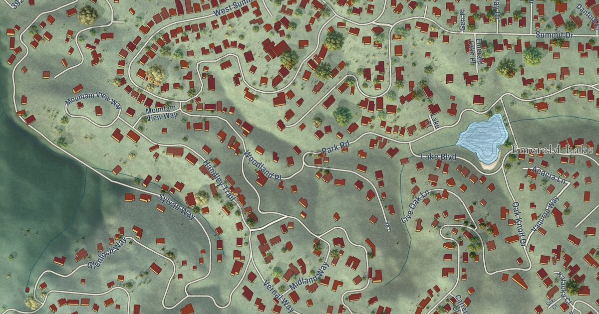 Map of Emerald Lake Hills, California in 2026
