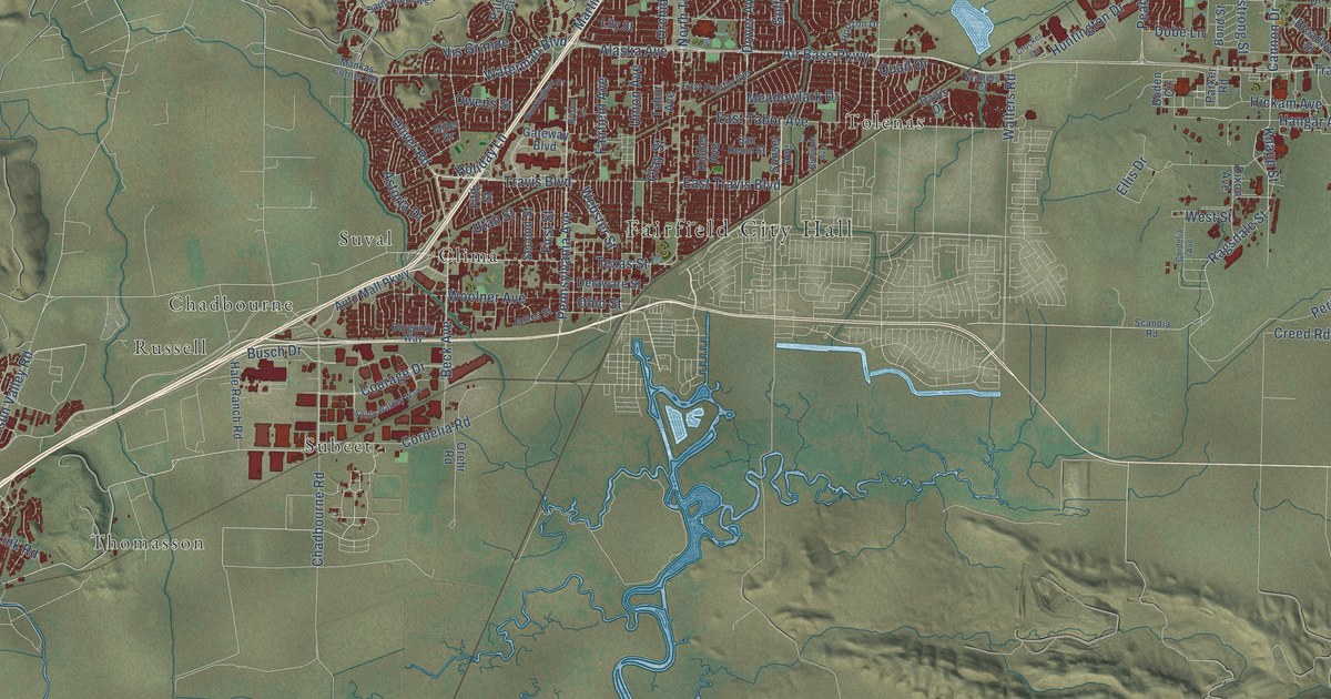 Map of Fairfield, California in 2026