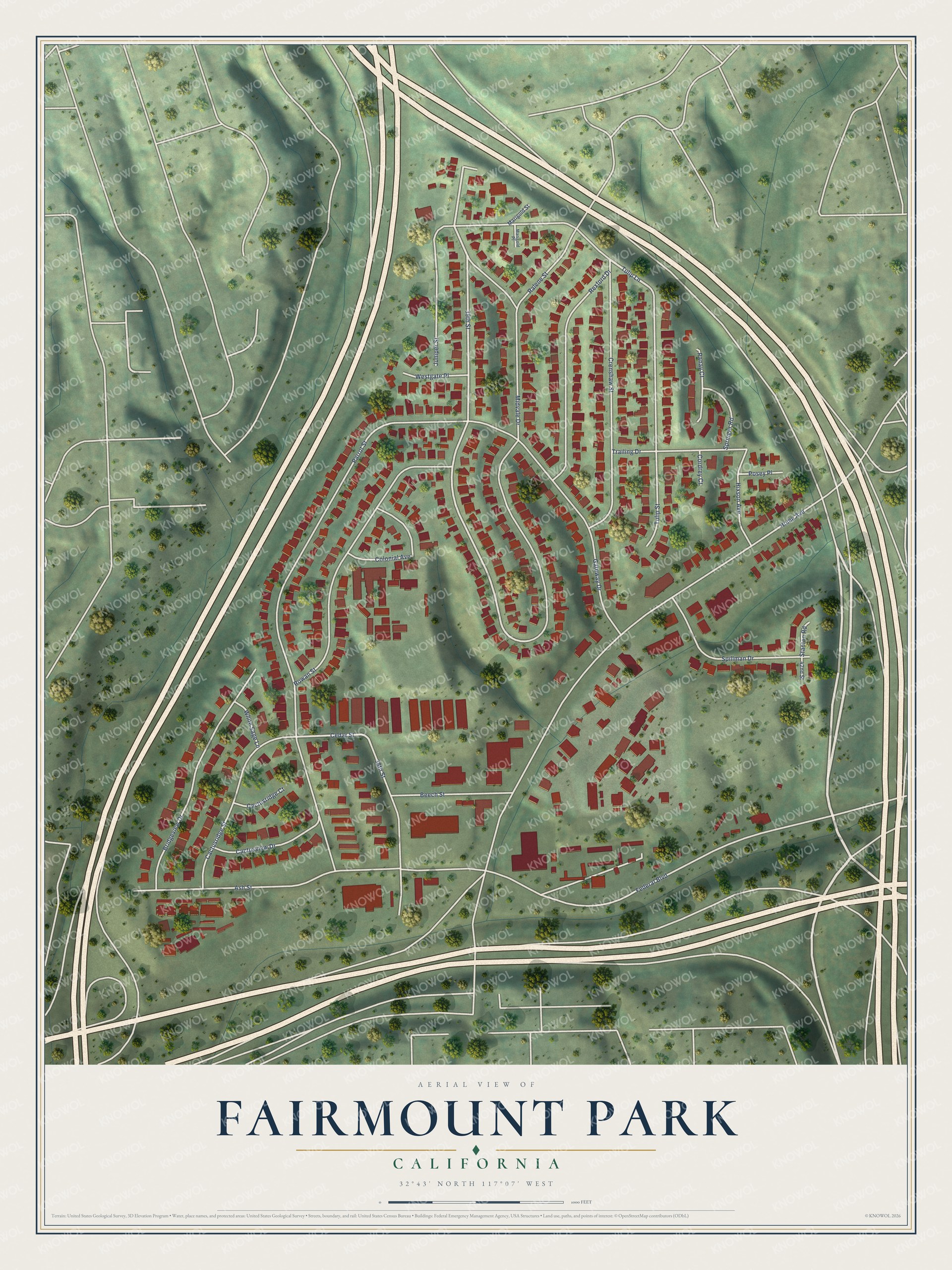 Watermarked full-map preview of Fairmount Park, California