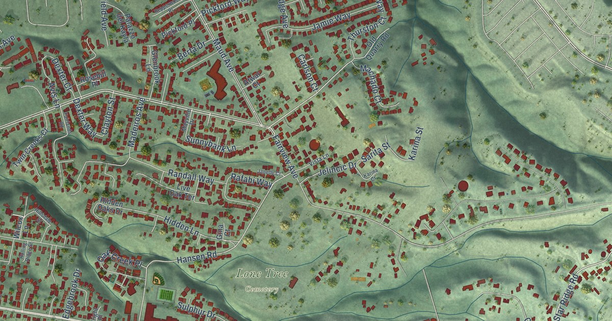 Map of Fairview, California in 2026