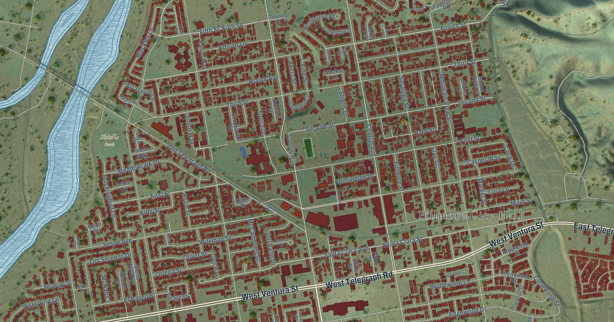 Map of Fillmore, California in 2026