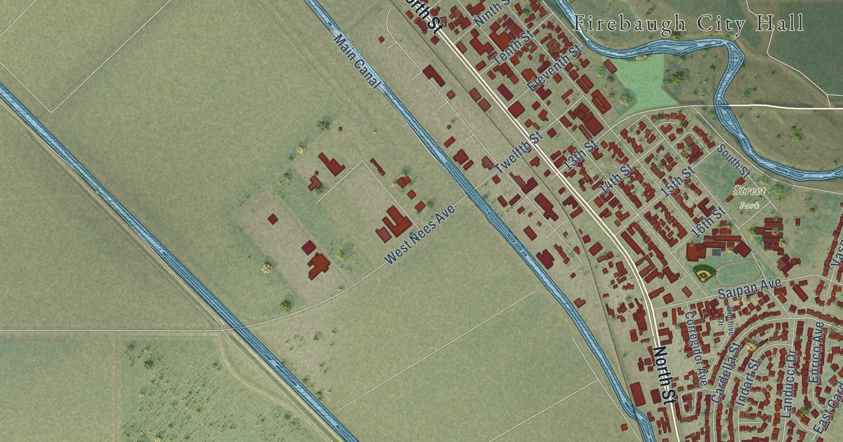 Map of Firebaugh, California in 2026