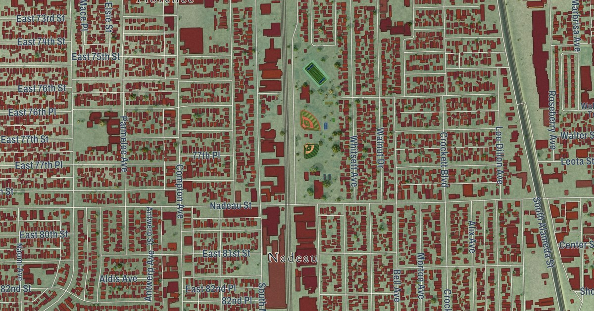 Map of Florence-Graham, California in 2026