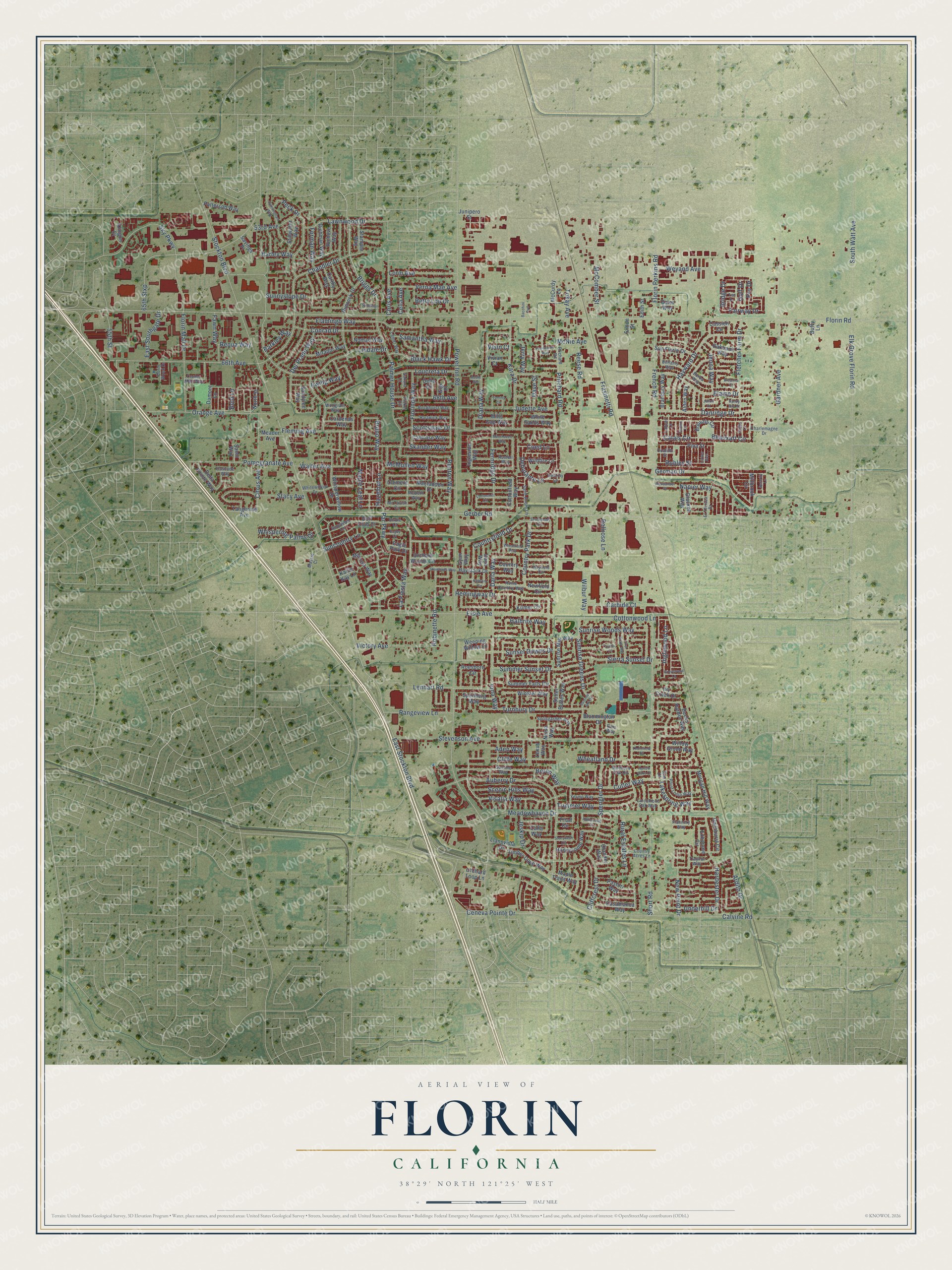 Watermarked full-map preview of Florin, California
