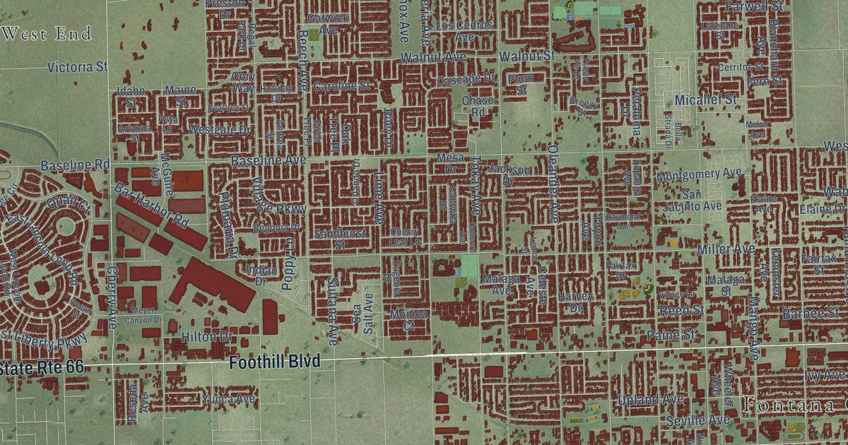 Map of Fontana, California in 2026