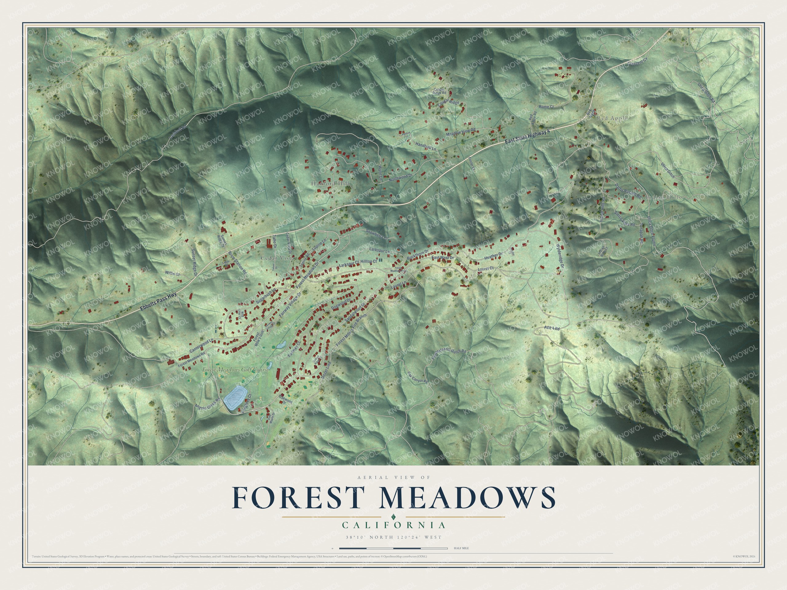 Watermarked full-map preview of Forest Meadows, California