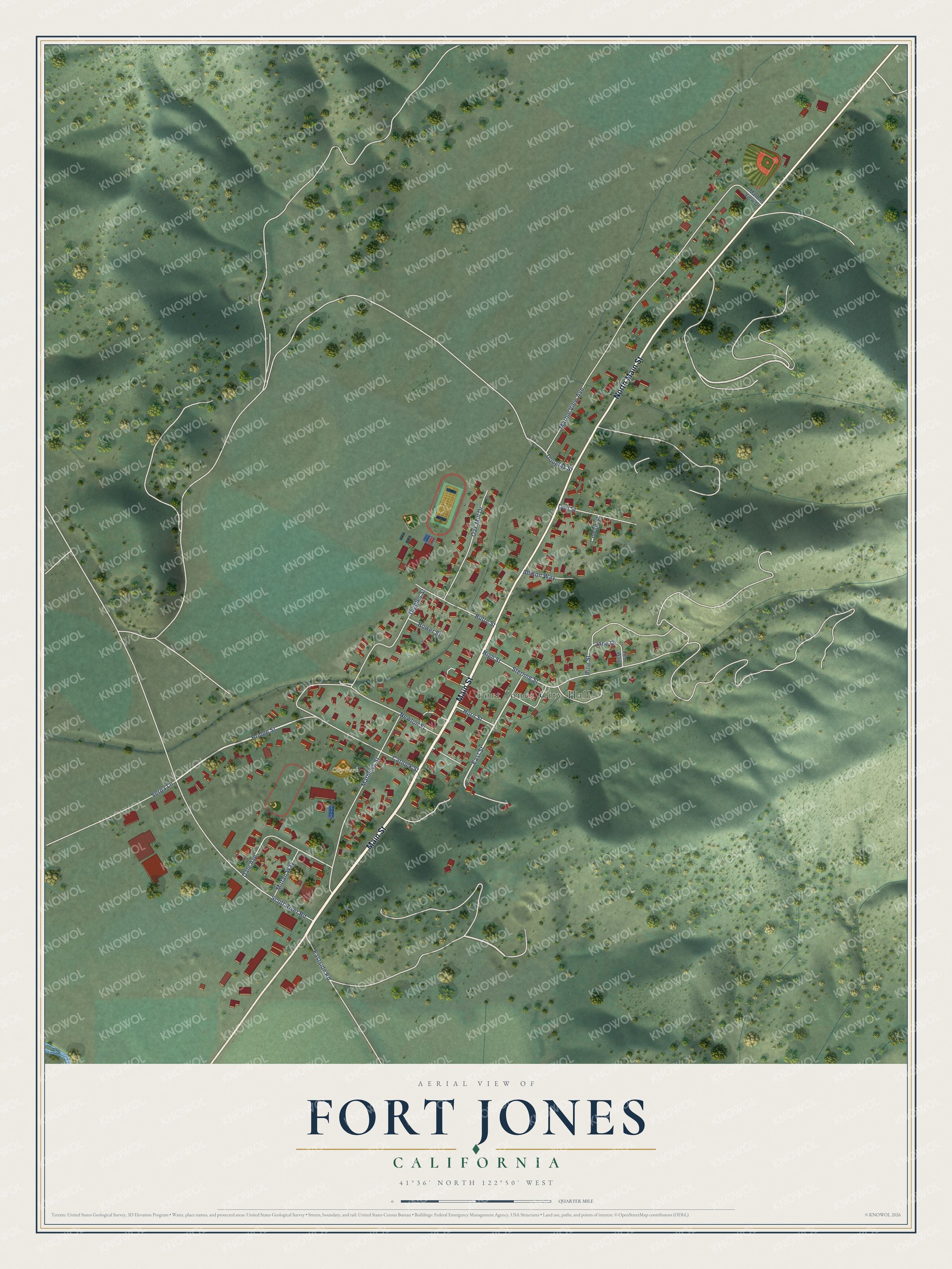 Watermarked full-map preview of Fort Jones, California