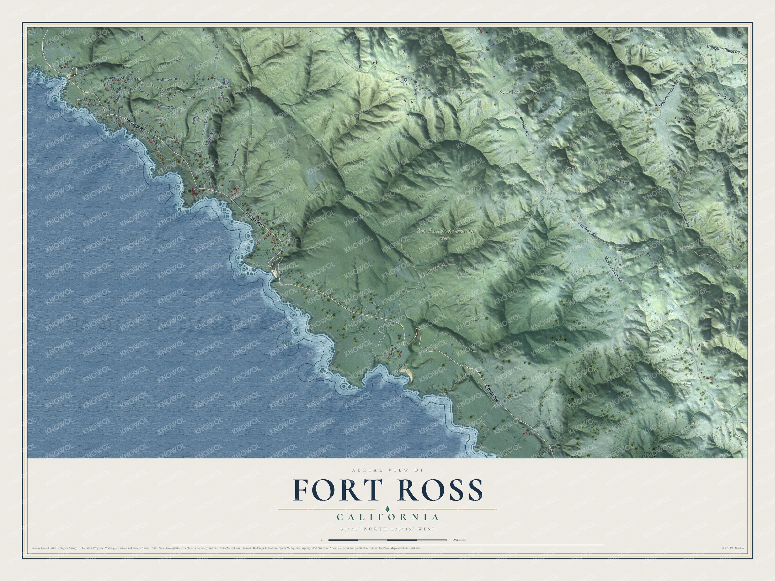 Watermarked full-map preview of Fort Ross, California