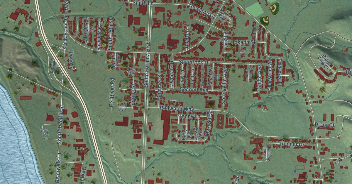 Map of Fortuna, California in 2026