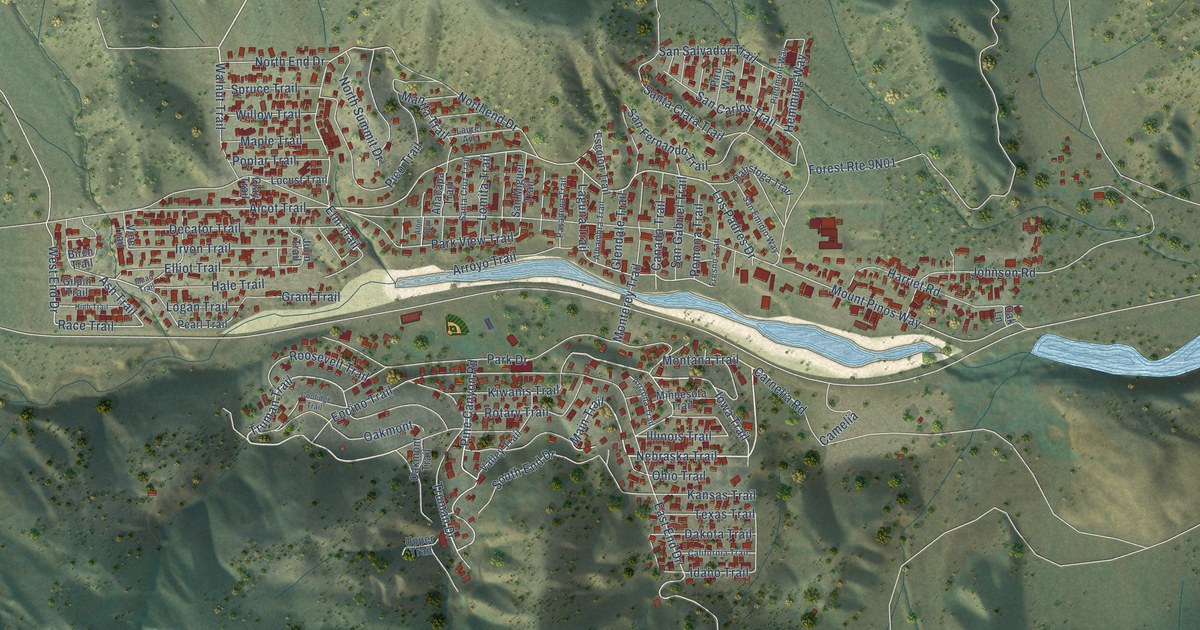 Map of Frazier Park, California in 2026