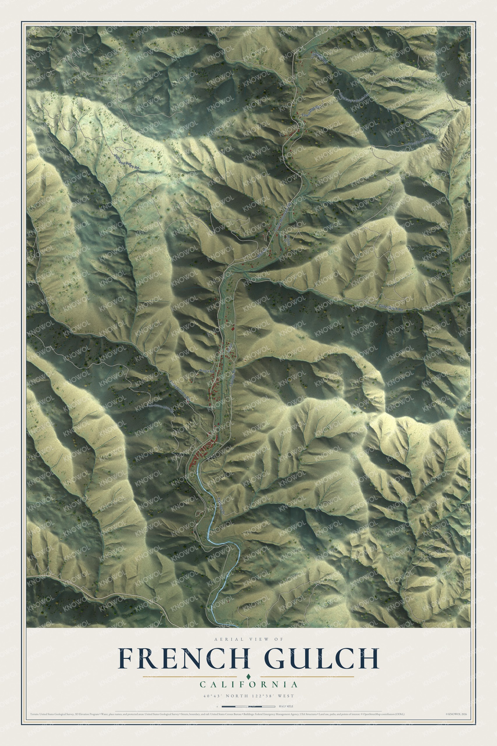 Watermarked full-map preview of French Gulch, California