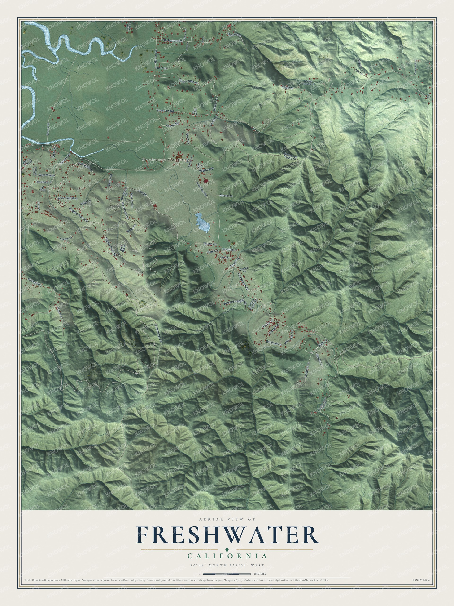 Watermarked full-map preview of Freshwater, California
