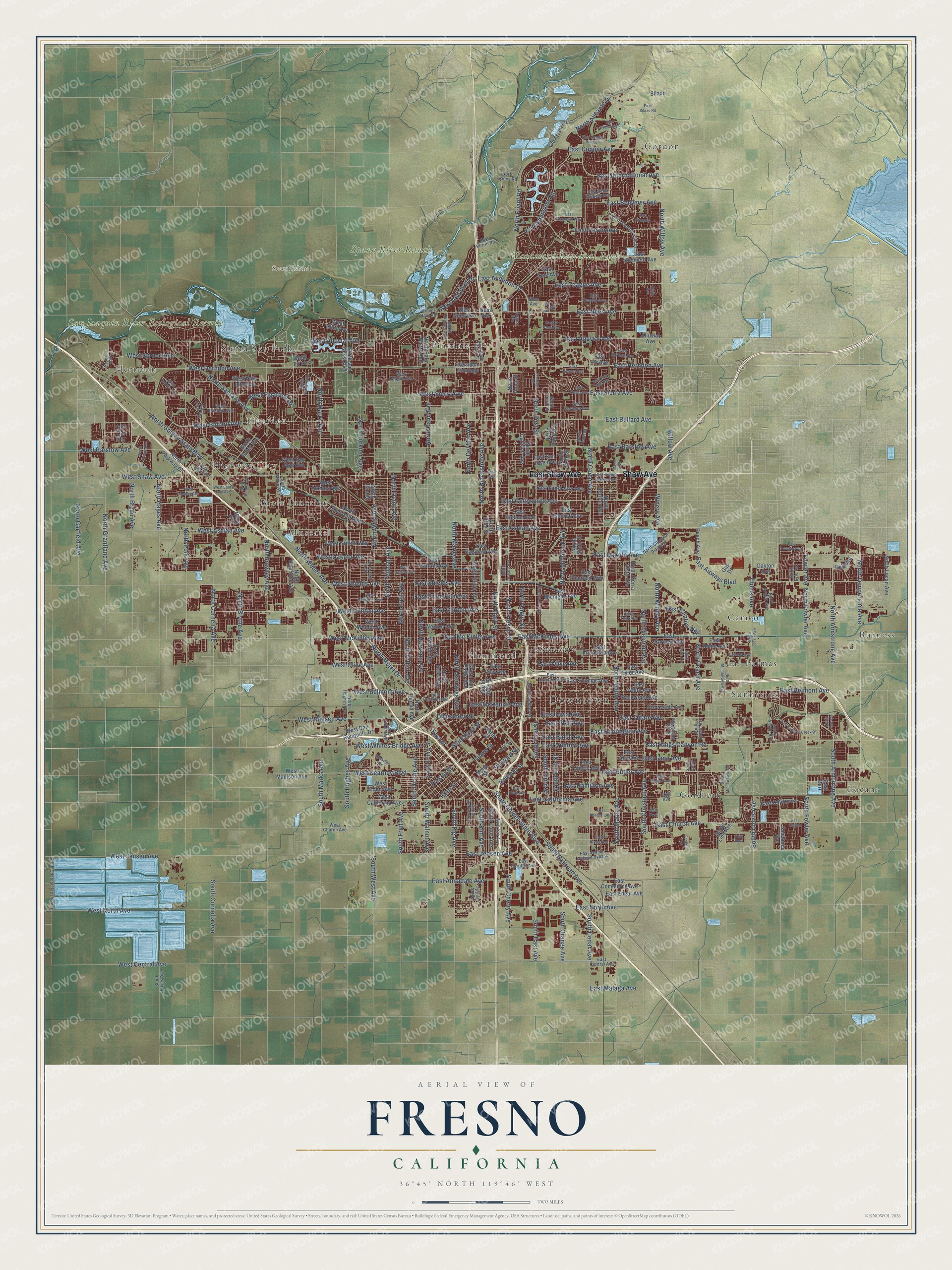 Watermarked full-map preview of Fresno, California