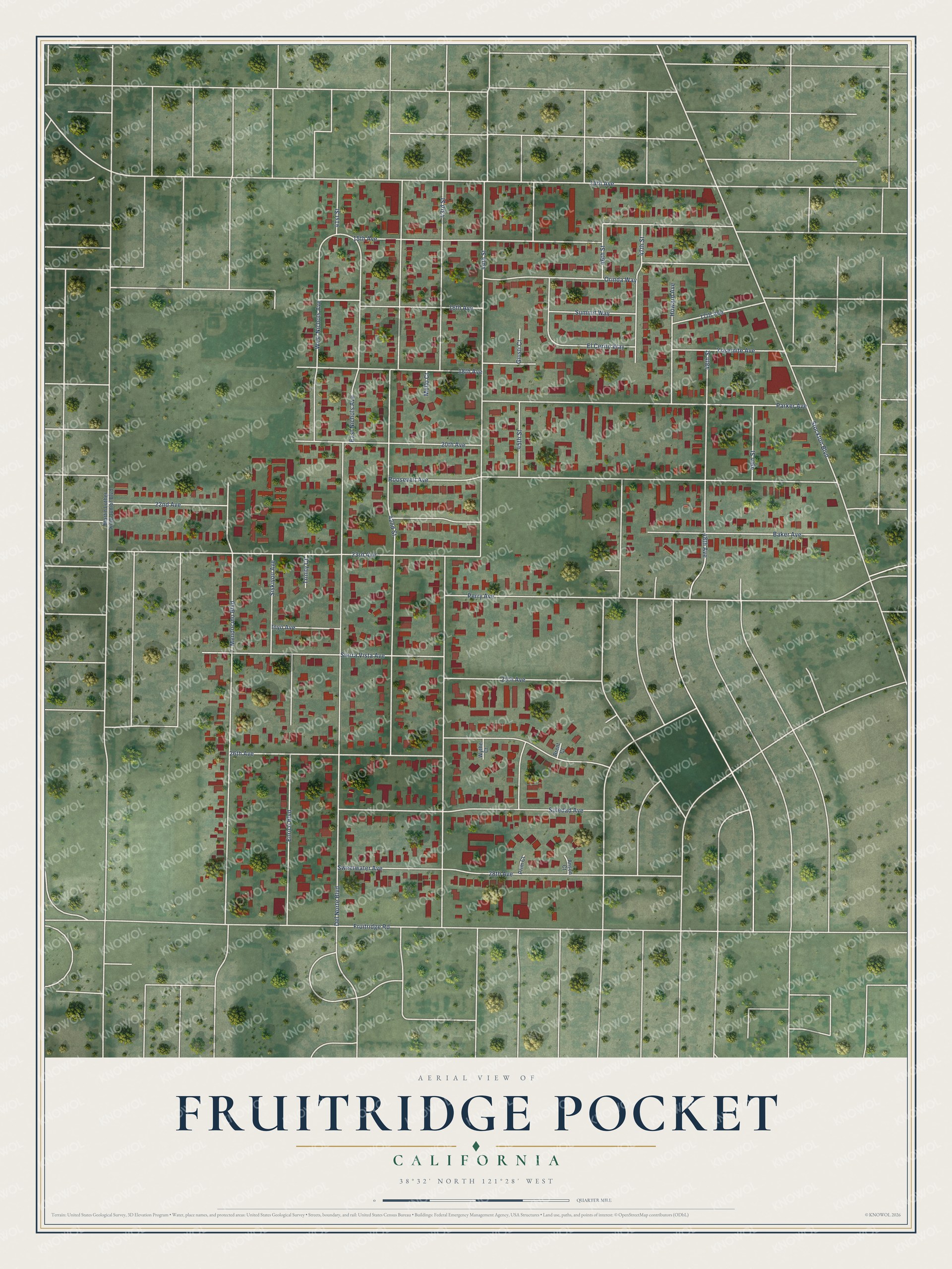 Watermarked full-map preview of Fruitridge Pocket, California