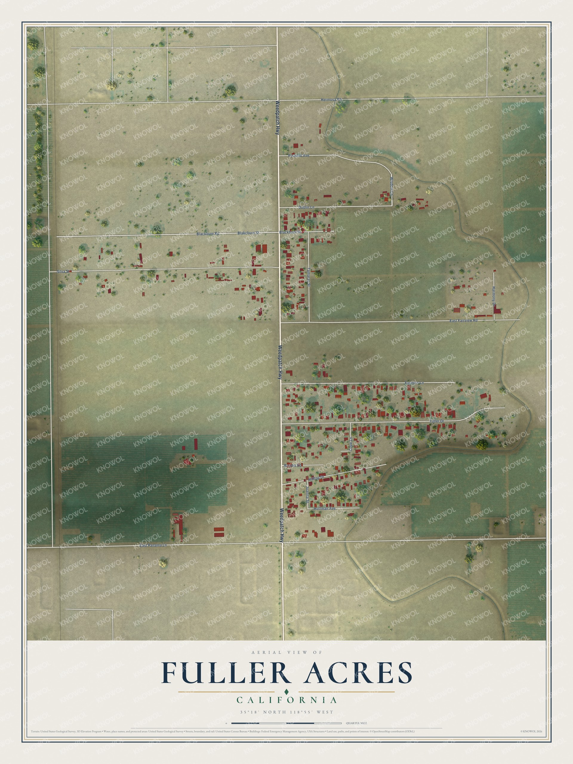 Watermarked full-map preview of Fuller Acres, California