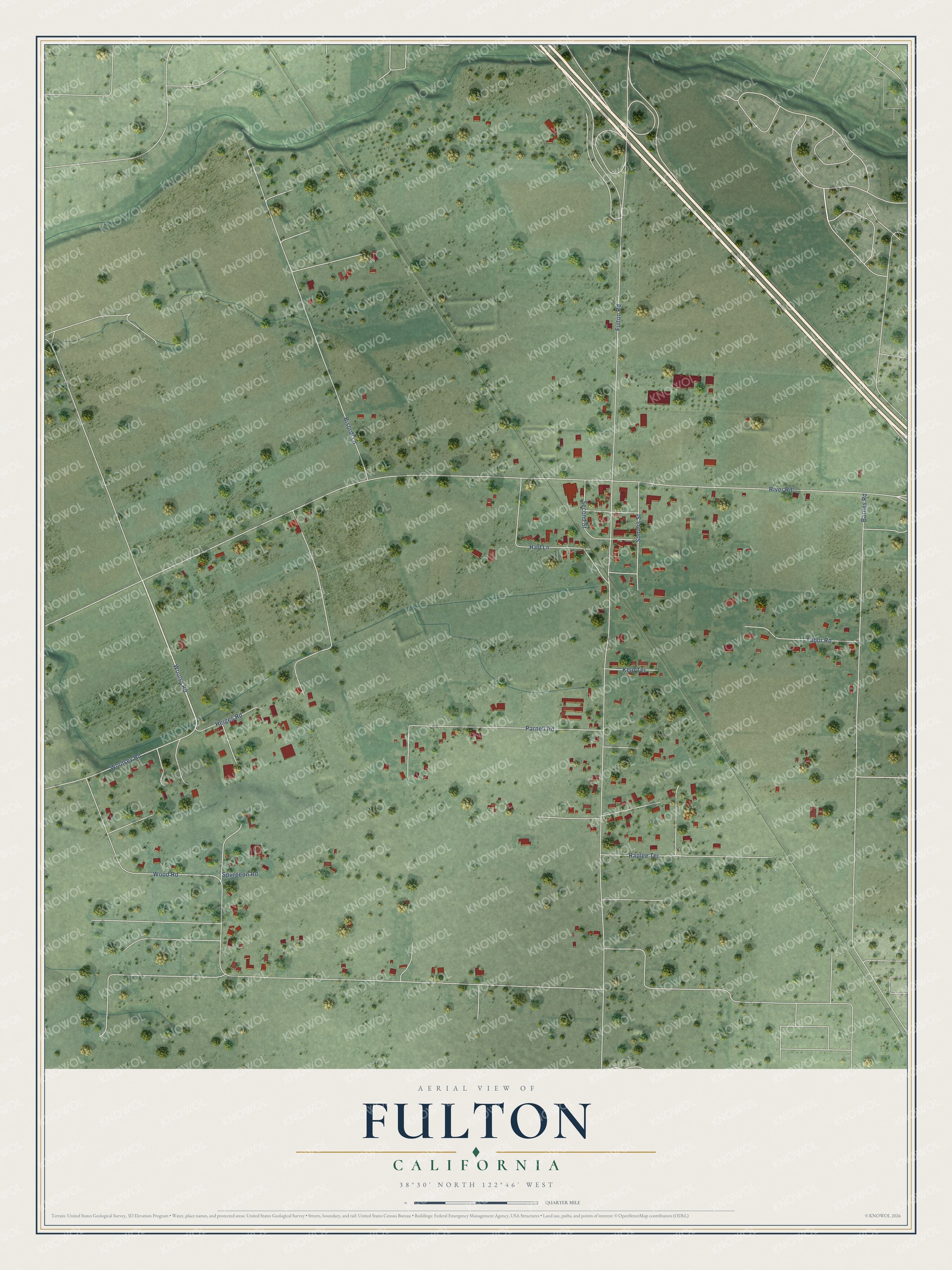 Watermarked full-map preview of Fulton, California