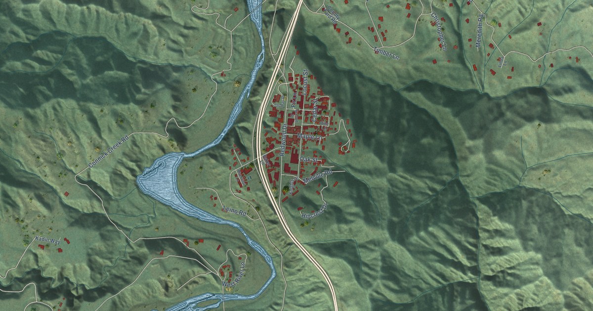 Map of Garberville, California in 2026