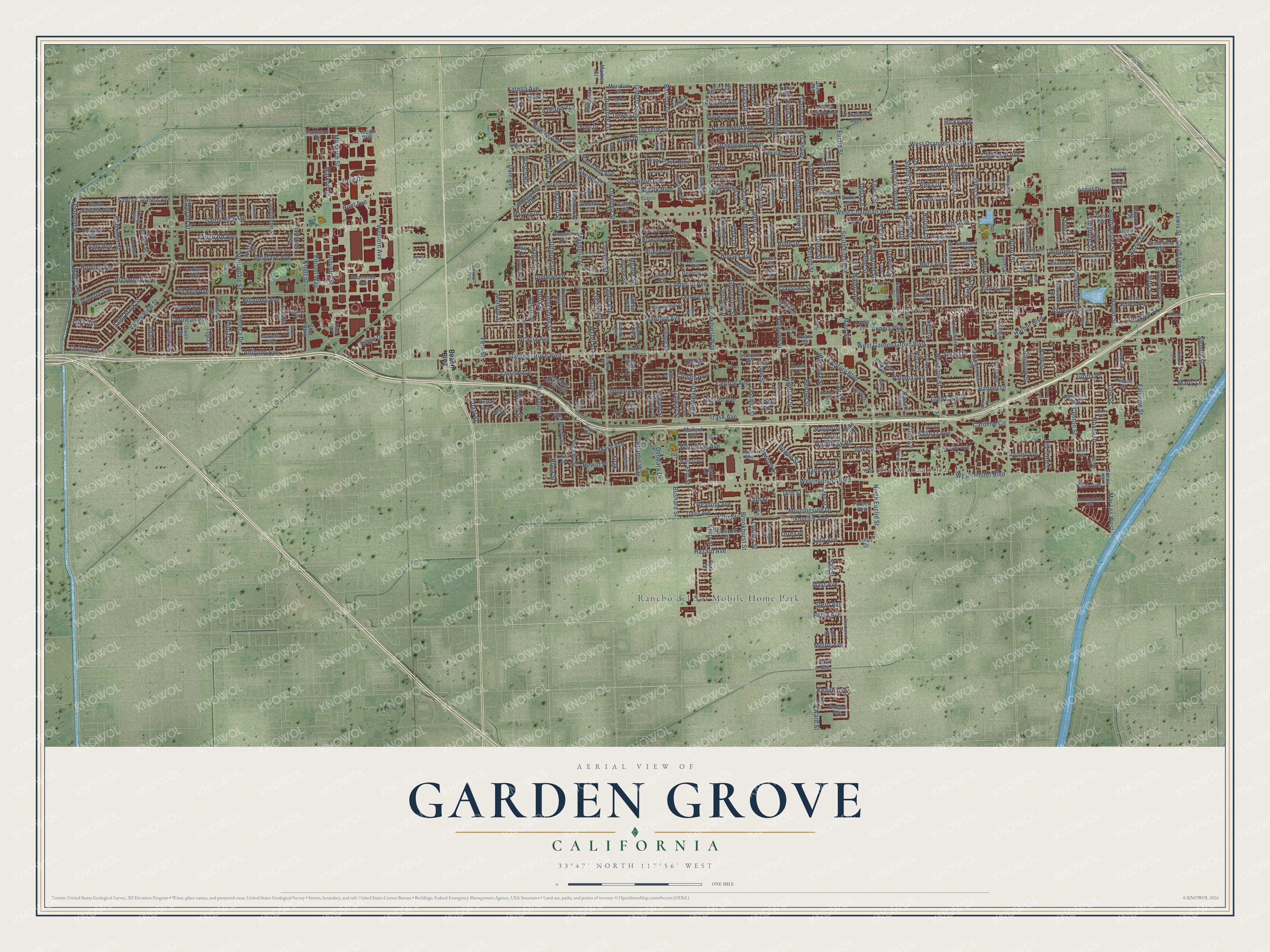 Watermarked full-map preview of Garden Grove, California