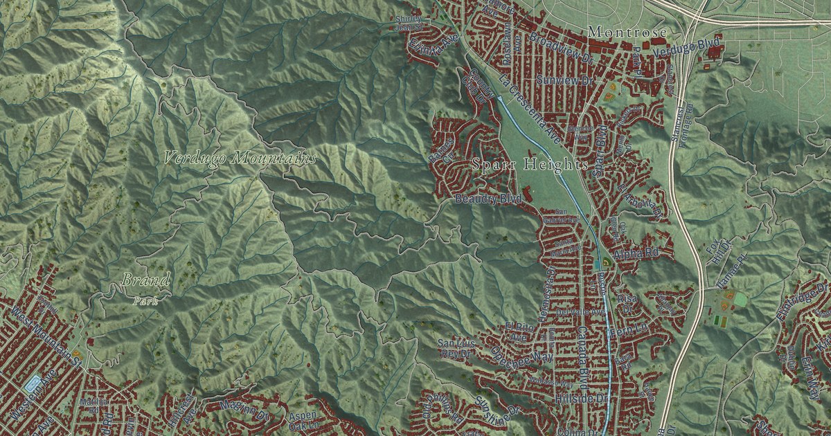 Map of Glendale, California in 2026