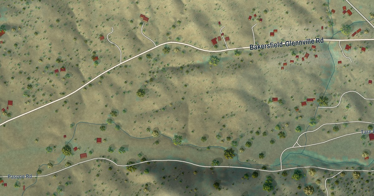 Map of Glennville, California in 2026