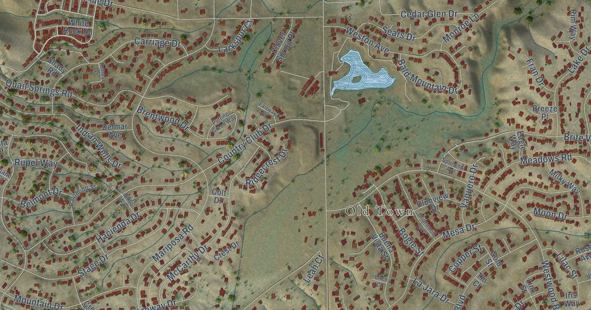 Map of Golden Hills, California in 2026
