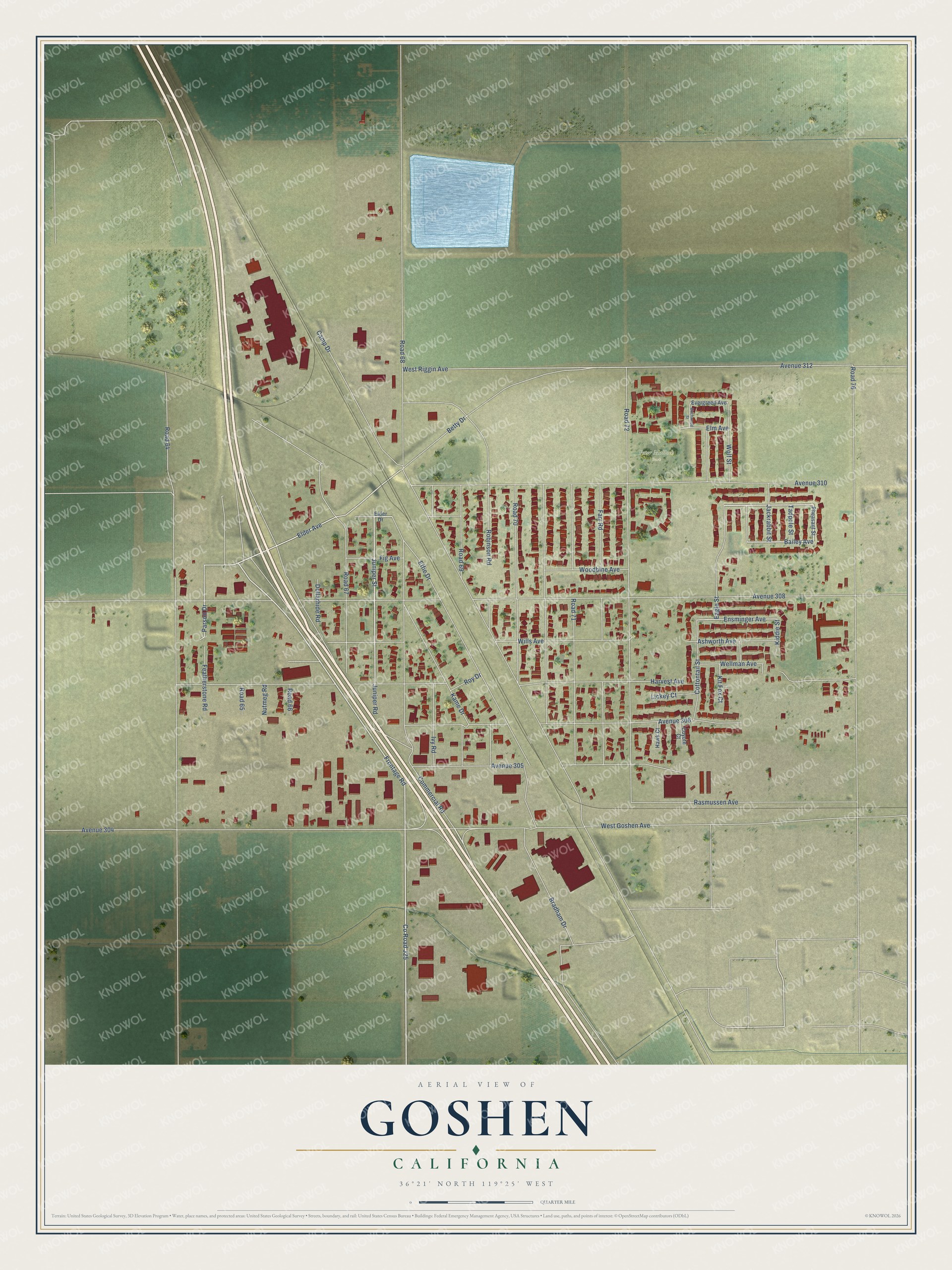 Watermarked full-map preview of Goshen, California
