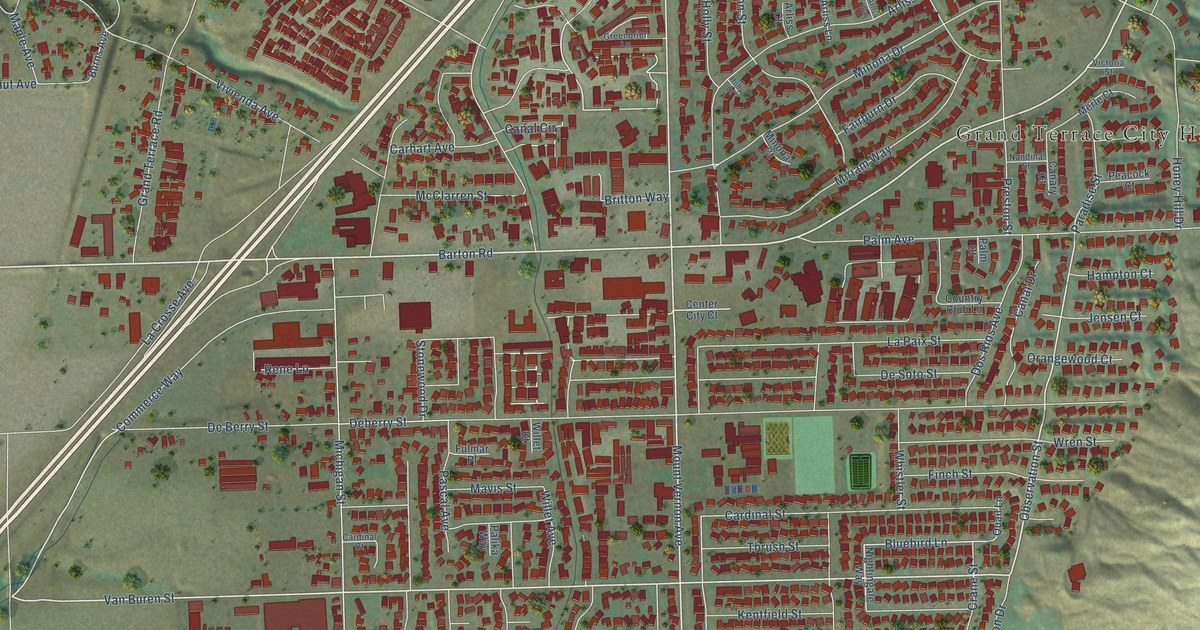 Map of Grand Terrace, California in 2026